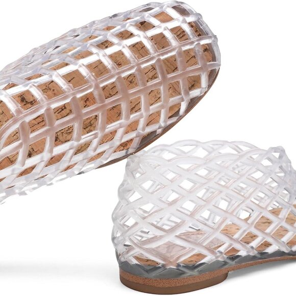 Jelly Flats Women Mesh Hollow Ballet Shoes Beach Sandals Rubber Sole - Picture 6 of 6